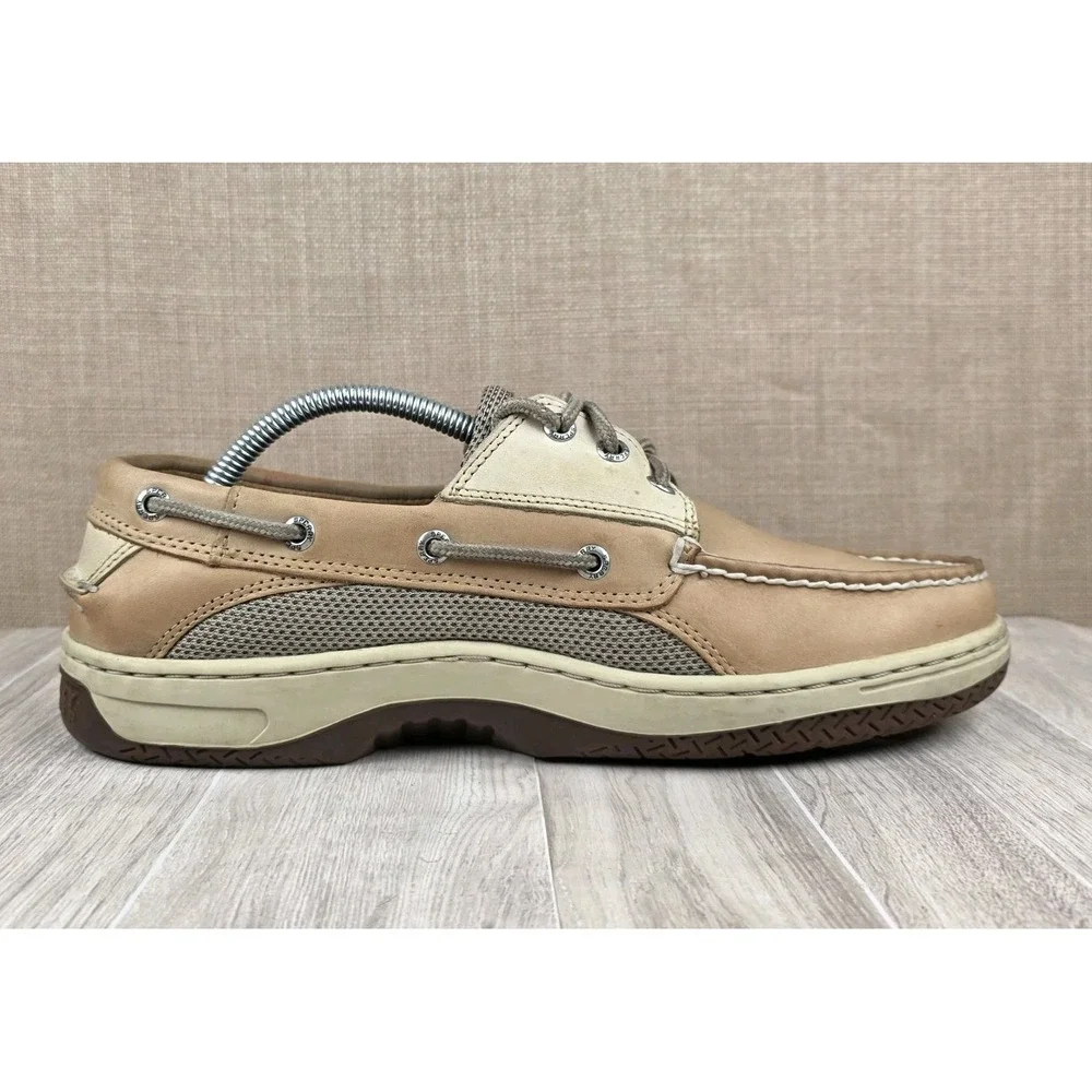 Sperry Top-Sider Billfish 3-Eye Men's Tan Leather Lace-Up Boat Shoes US 10M